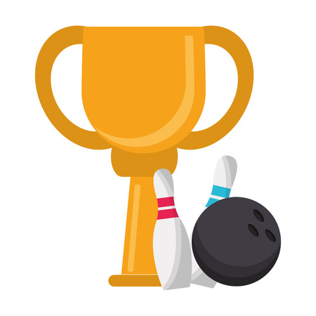 Bowling trophy cup championship vector illustration graphic designのイラスト素材