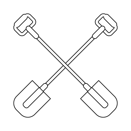 Garden shovels tools crossed symbol Designのイラスト素材