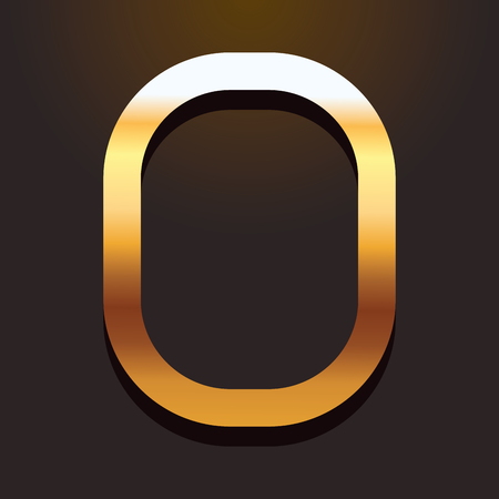 zero number gold metallic font with shadow over dark background vector illustrationのイラスト素材