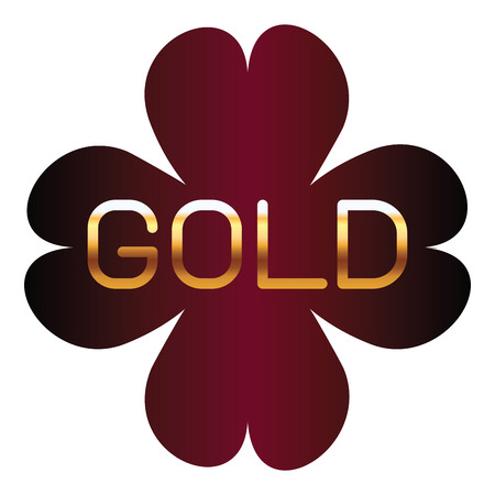 gold metallic font on red elegant label isolated vector illustrationのイラスト素材