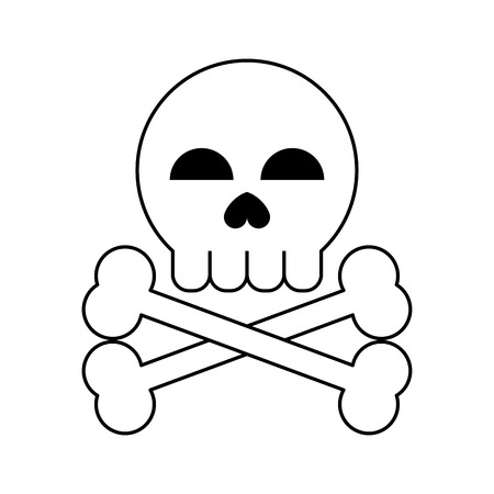 danger sign icon cartoon vector illustration graphic design black and whiteのイラスト素材