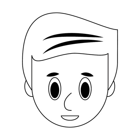Young man face head cartoon vector illustration graphic designのイラスト素材
