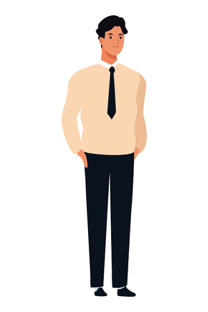 man avatar cartoon character  with business suitのイラスト素材