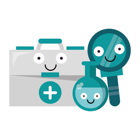 Medical supplies healthcare smiling cartoons vector illustration graphic designのイラスト素材