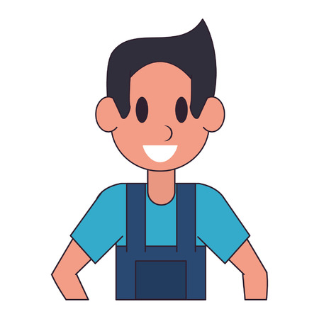 Carpenter character  worker cartoon profile vector illustration graphic designのイラスト素材