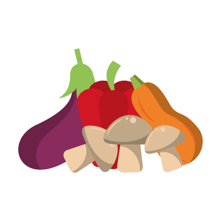 Fresh vegetables healthy food cartoon vector illustration graphic designのイラスト素材