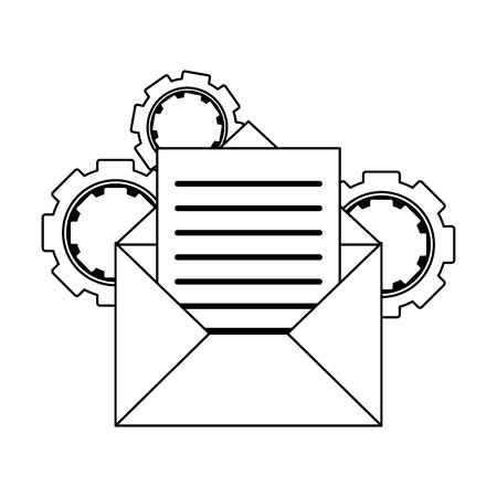 Business email and communication technology vector illustration graphic designのイラスト素材