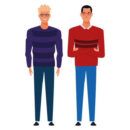 men avatar cartoon character  with fashion casual clothes vector illustration graphic designのイラスト素材