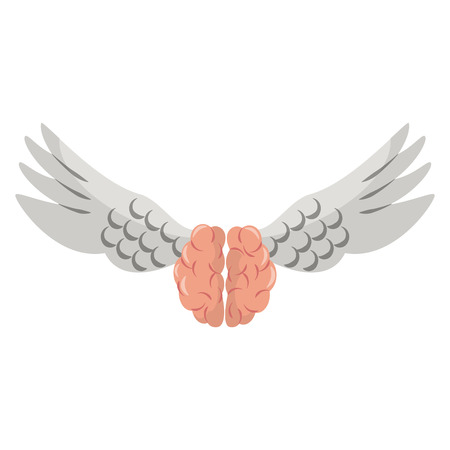 Brain with wings isolated symbol vector illustration graphic designのイラスト素材