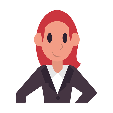 Businesswoman smiling character  worker cartoon profile vector illustration graphic designのイラスト素材