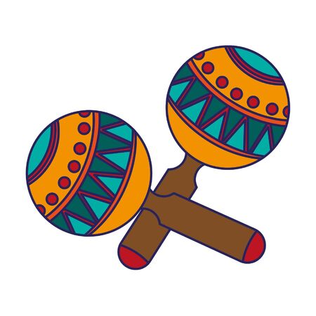 Maracas latin instrument cartoon isolated vector illustration graphic designのイラスト素材