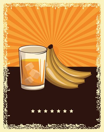 alcoholic drink beverage glass with delicious fruit cartoon vector illustration graphic designのイラスト素材