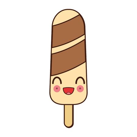ice lolly  smiling face icon cartoon vector illustration graphic designのイラスト素材