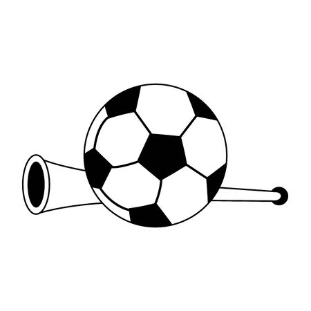 Soccer sport game ball and horn isolated vector illustration graphic designのイラスト素材