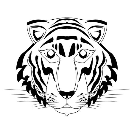 bengal tiger face icon cartoon vector illustration graphic designのイラスト素材