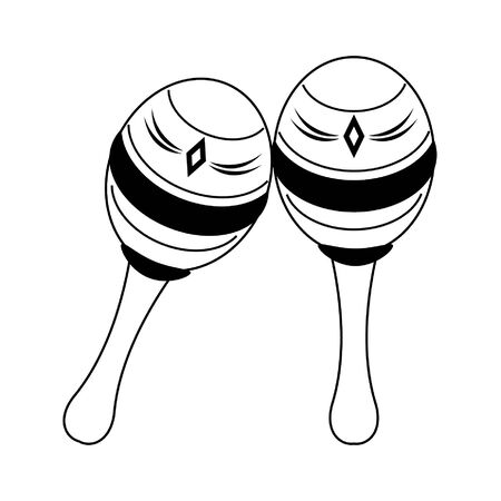 Mexican maracas latin percussion instrument vector illustration graphic designのイラスト素材