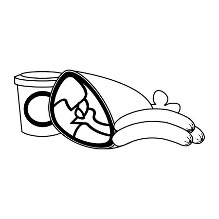 Healthy food and delicious ingredients sausages meat and noodles vector illustration graphic designのイラスト素材