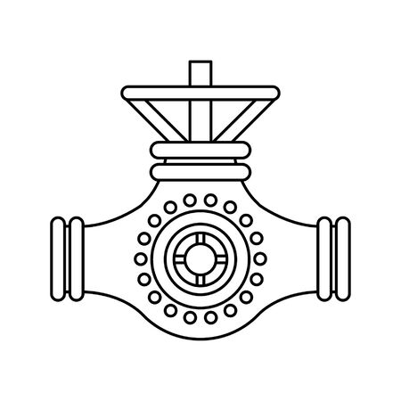 oil pipeline shut off valve machienry isolated vector illustration graphic designのイラスト素材