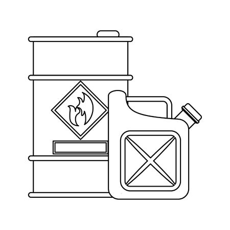 Oil barrel and fuel can symbols vector illustration graphic designのイラスト素材