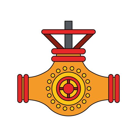 oil pipeline shut off valve machienry isolated vector illustration graphic designのイラスト素材