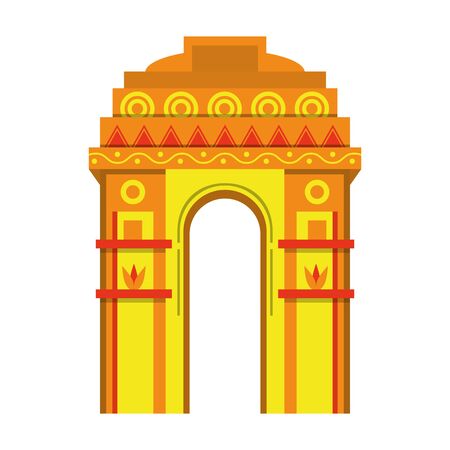 indian building monuments with gateway of india icon cartoon vector illustration graphic designのイラスト素材
