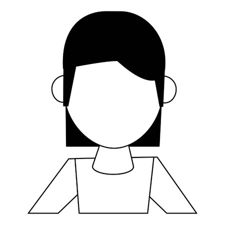 woman avatar cartoon character isolated portrait vector illustration graphic designのイラスト素材