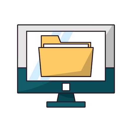 Folder on computer screen symbol vector illustration graphic designのイラスト素材