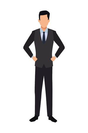 executive business man cartoon vector illustration graphic designのイラスト素材
