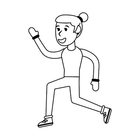 Athlete woman running cartoon isolated vector illustration graphic designのイラスト素材