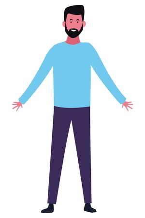 Young handsome man smiling vector illustration graphic designのイラスト素材