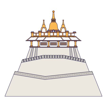 chinese palace icon cartoon isolated vector illustration graphic designのイラスト素材