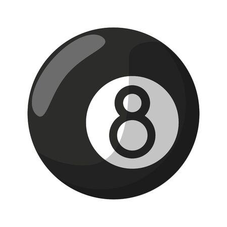 Pool eight ball cartoon isolated black and whiteのイラスト素材