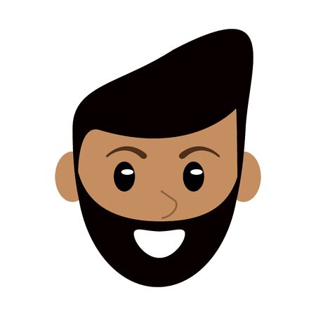 Man smiling face cartoon isolated vector illustration graphic designのイラスト素材