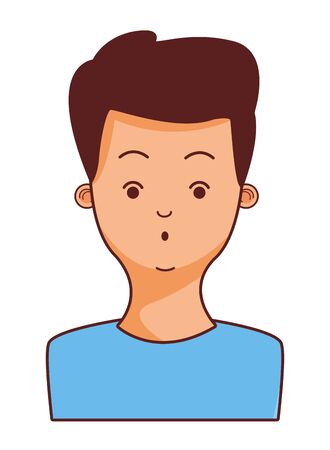young man face character cartoon vector illustration graphic designのイラスト素材