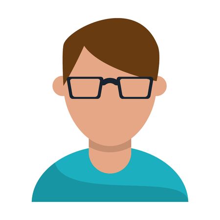 Man with glasses faceless avatar profile vector illustration graphic designのイラスト素材