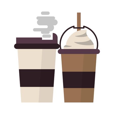 coffee cafe concept coffee shop elements hot drinks cartoon vector illustration graphic designのイラスト素材
