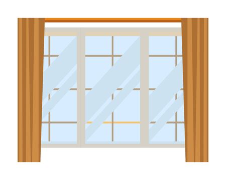 house window with curtains icon cartoon isolated vector illustration graphic design vector illustration graphic designのイラスト素材