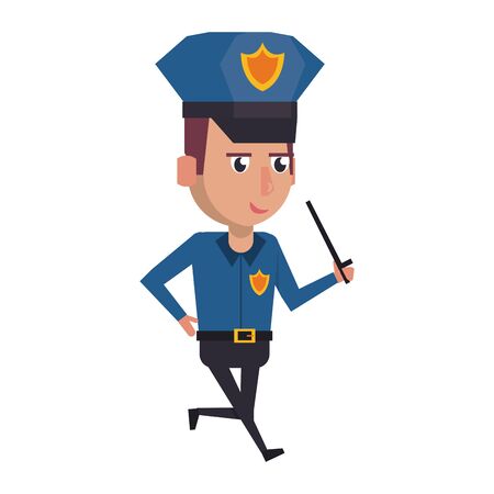 policeman working avatar cartoon character portrait vector illustration graphic designのイラスト素材