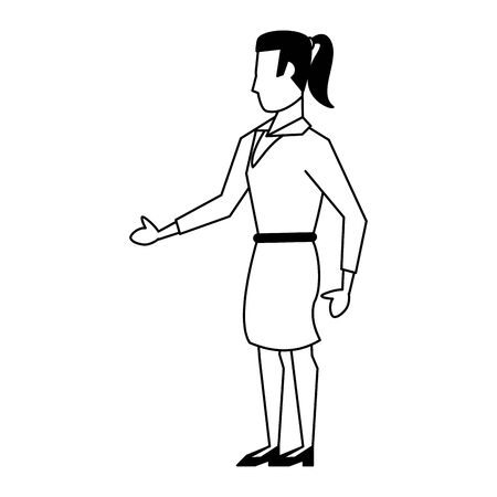 business woman standing avatar cartoon character vector illustration graphic designのイラスト素材