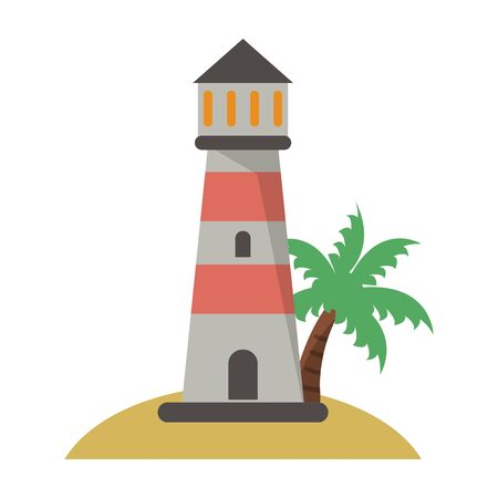 Lighthouse in beach cartoon vector illustration graphic designのイラスト素材
