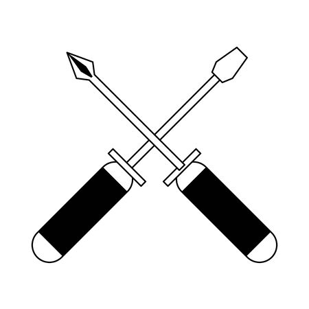 screwdriver tool icon cartoon isolated vector illustration graphic designのイラスト素材