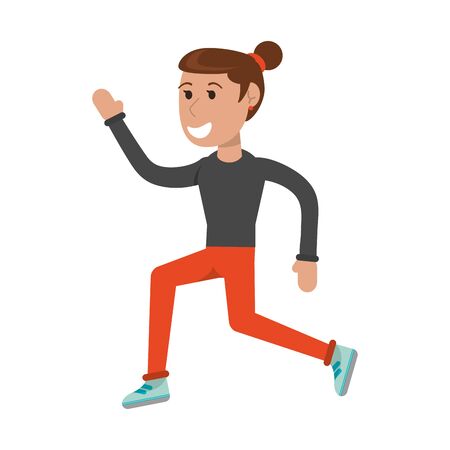 Athlete woman running cartoon isolated vector illustration graphic designのイラスト素材