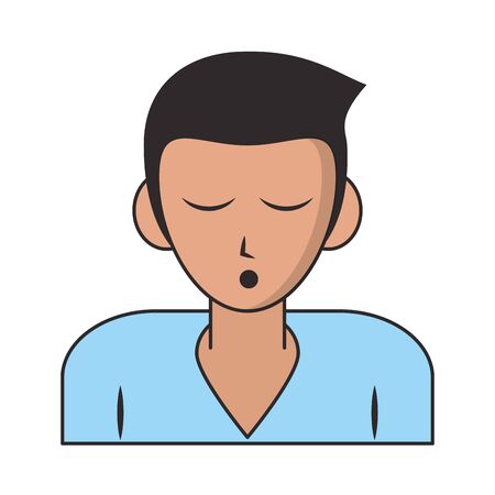 Man sleeping profile cartoon isolated vector illustration graphic designのイラスト素材