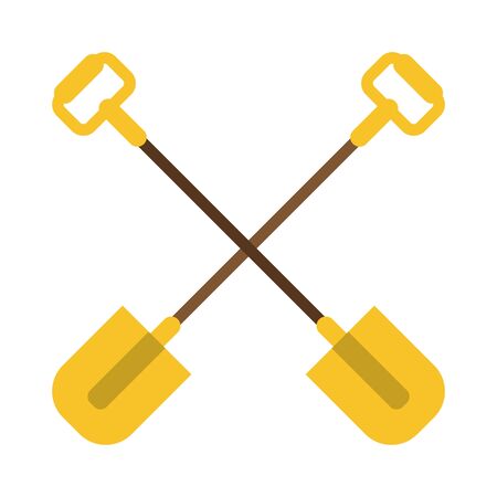 Garden shovels tools crossed symbolのイラスト素材