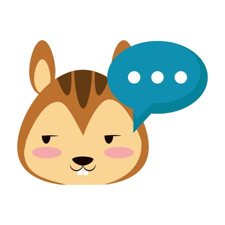 Cute squirrel with speech bubble animal cartoon  vector illustration graphic designのイラスト素材