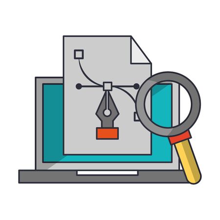 technology laptop software tools cartoon vector illustration graphic designのイラスト素材