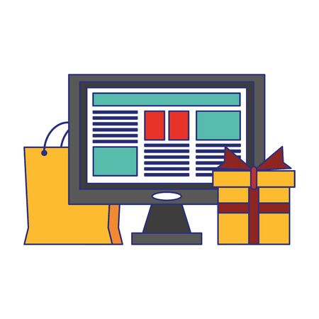 Online shopping and payment symbols vector illustration graphic designのイラスト素材