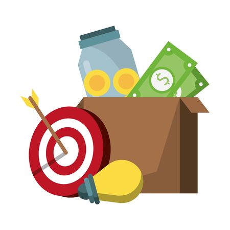 Business money and investment elements with symbols vector illustration graphic designのイラスト素材