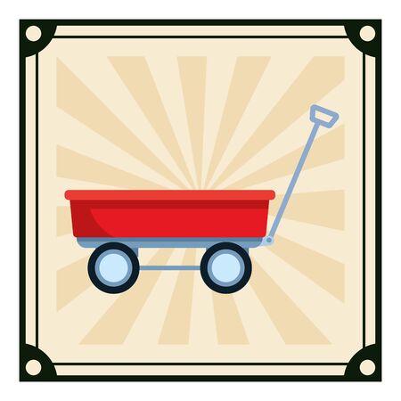 wagon icon cartoon with pop art backgroundのイラスト素材