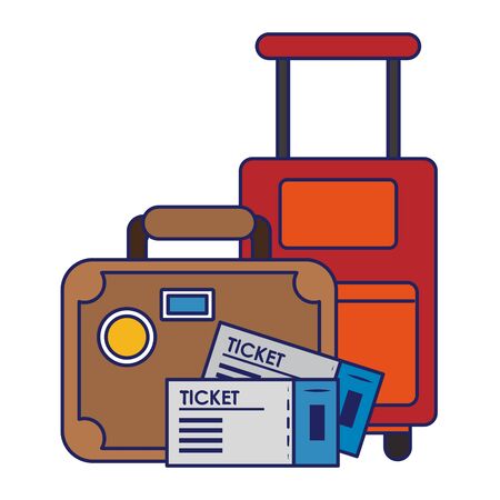 Travel and vacations symbols luggage and flight tickets vector illustration graphic designのイラスト素材